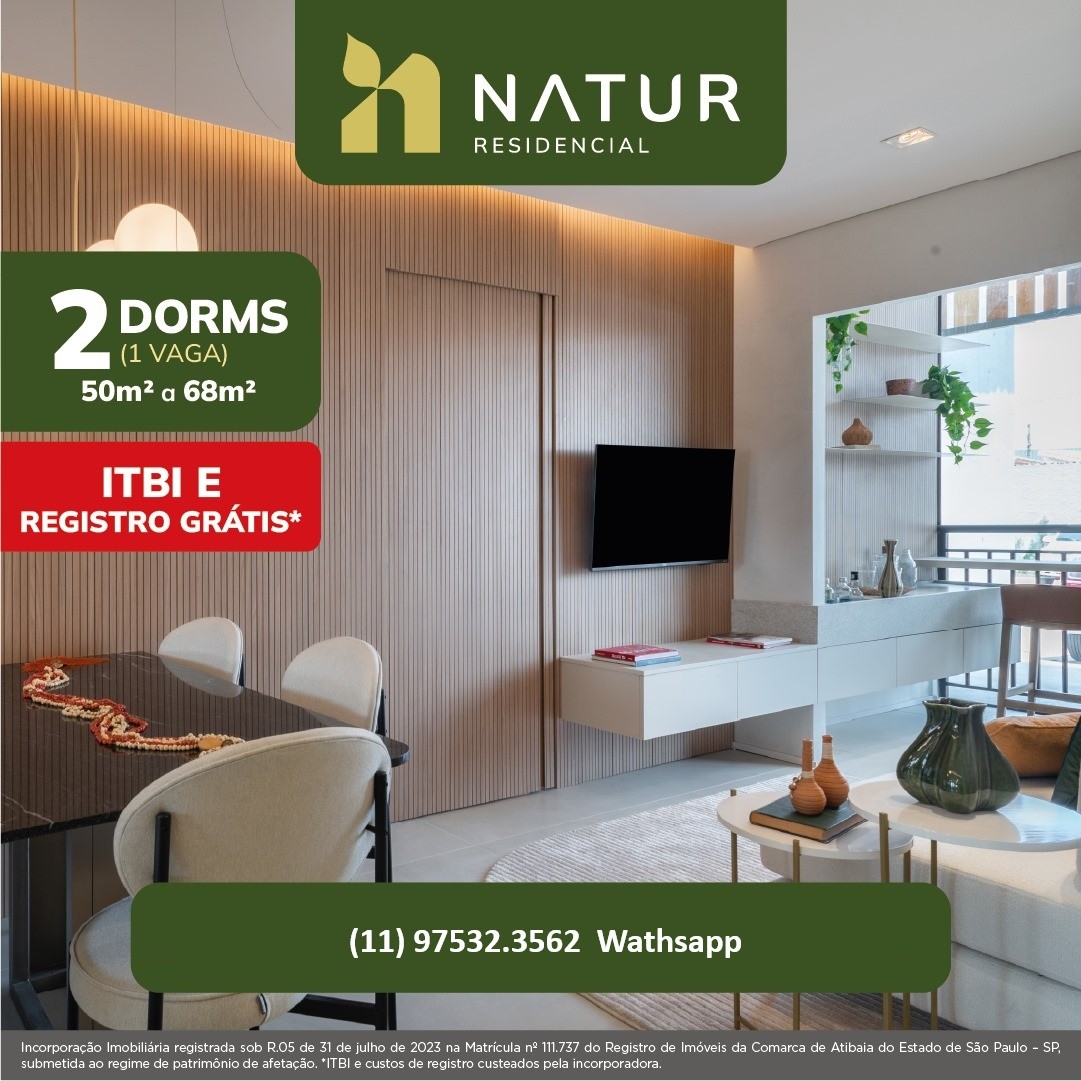 Apartamento à venda com 2 quartos, 2 banheiros, 1 vaga e 56m² no Centro, Atibaia — foto principal